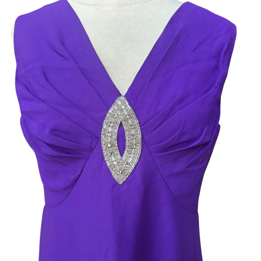 Deadstock 1960s Sleeveless, Prominent Beaded & Rhinestone Embellishment Shift Dr